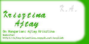 krisztina ajtay business card